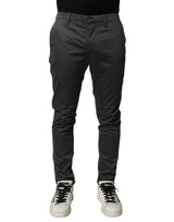 Dondup Dark Gray Cotton Mid Waist Skinny Chino Pants for Men