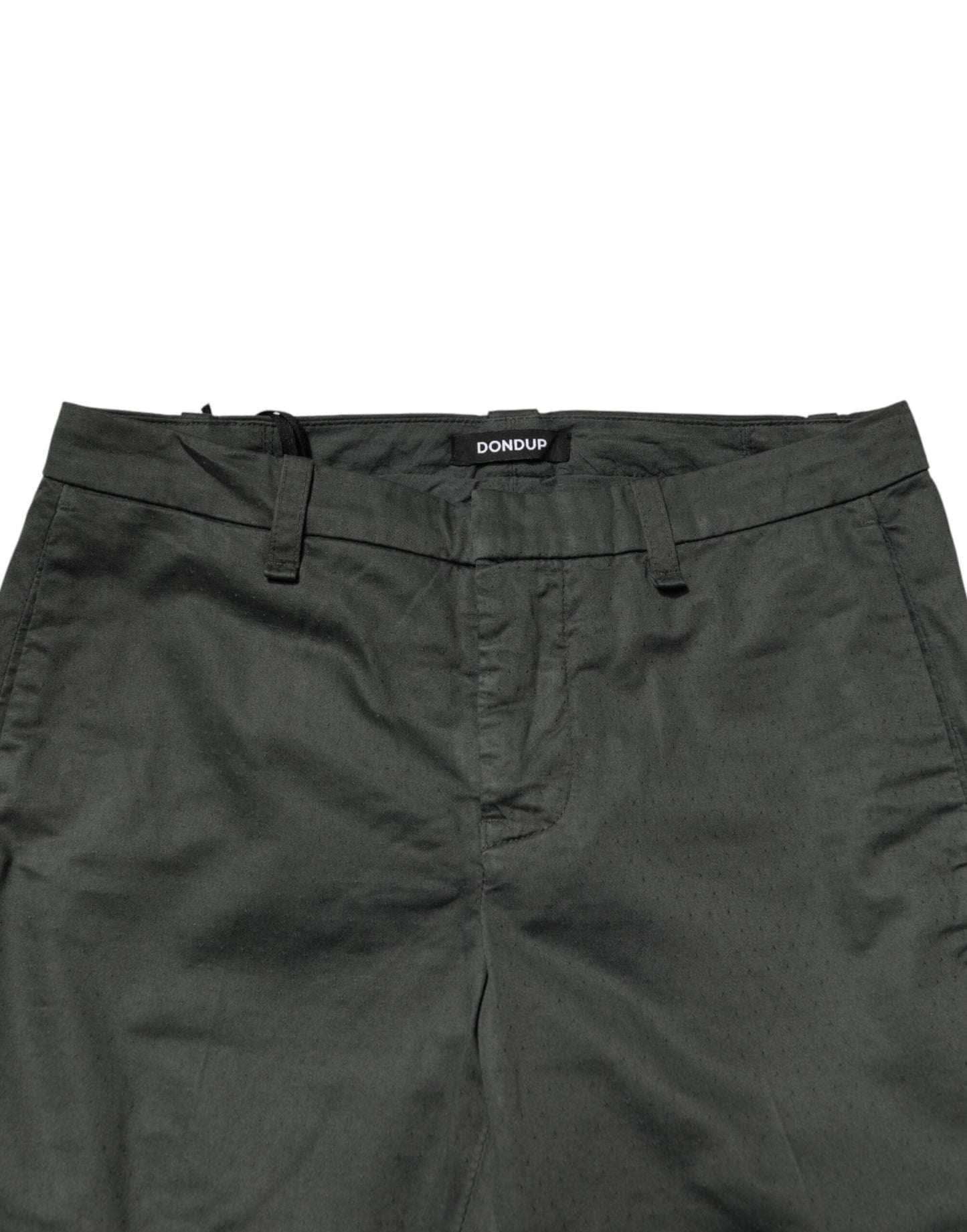 Pantalon chino skinny taille mi-haute en coton gris foncé Dondup