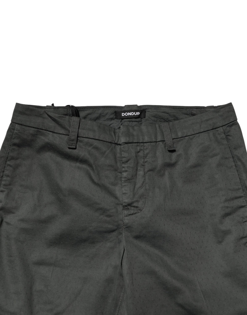 Dondup Dark Gray Cotton Mid Waist Skinny Chino Pants for Men