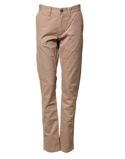 Pantalon chino droit taille mi-haute en coton beige Sun68 pour homme