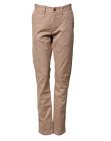 Sun68 Beige Cotton Mid Waist Straight Chino Pants for Men