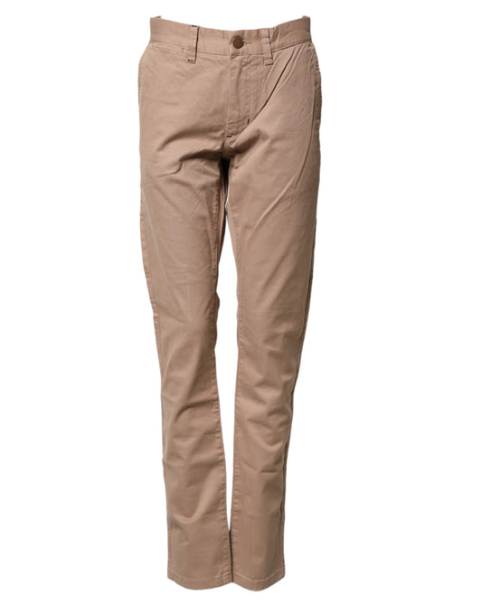 Sun68 Beige katoenen mid waist rechte heren chino broek