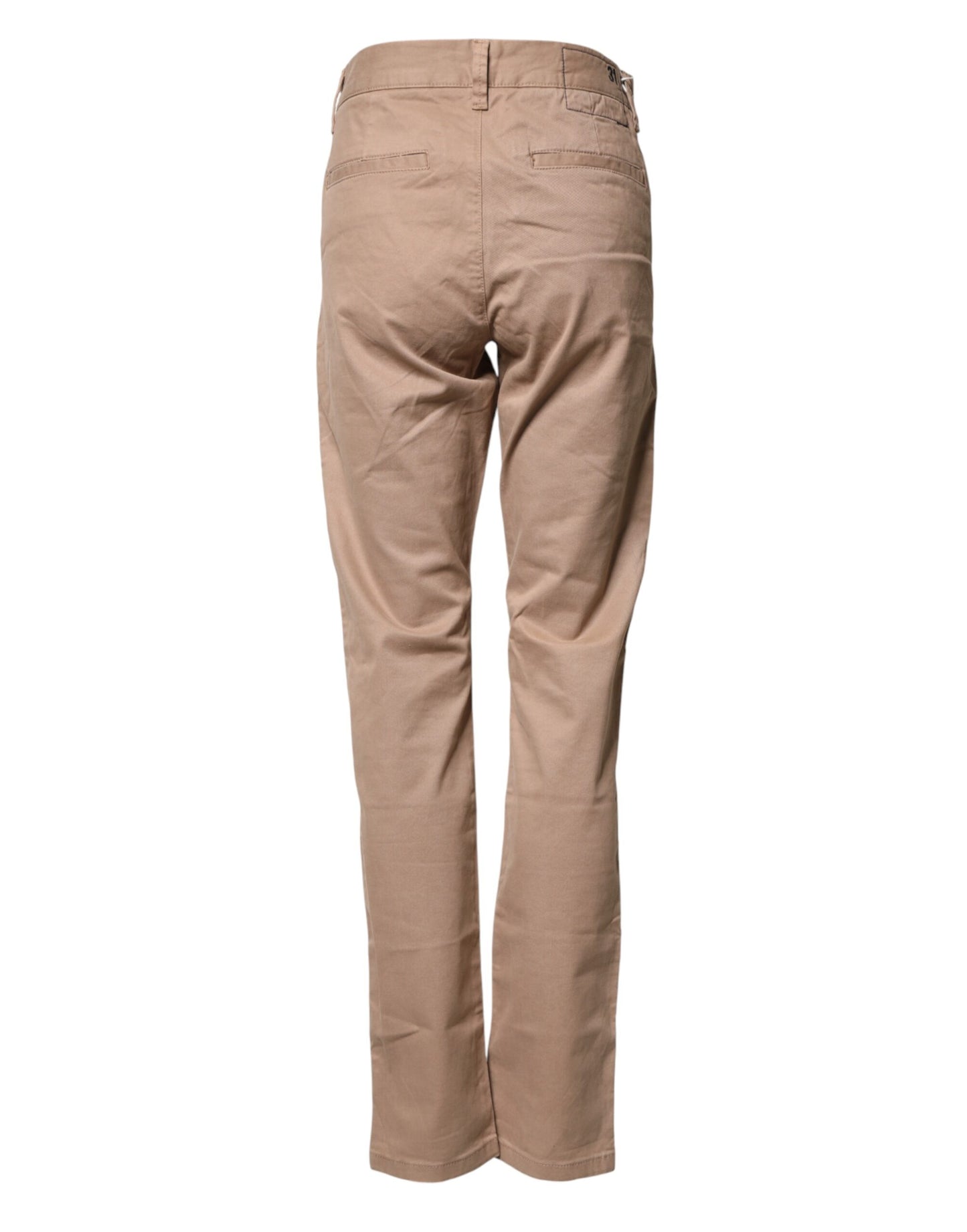 Pantalon chino droit taille mi-haute en coton beige Sun68 pour homme