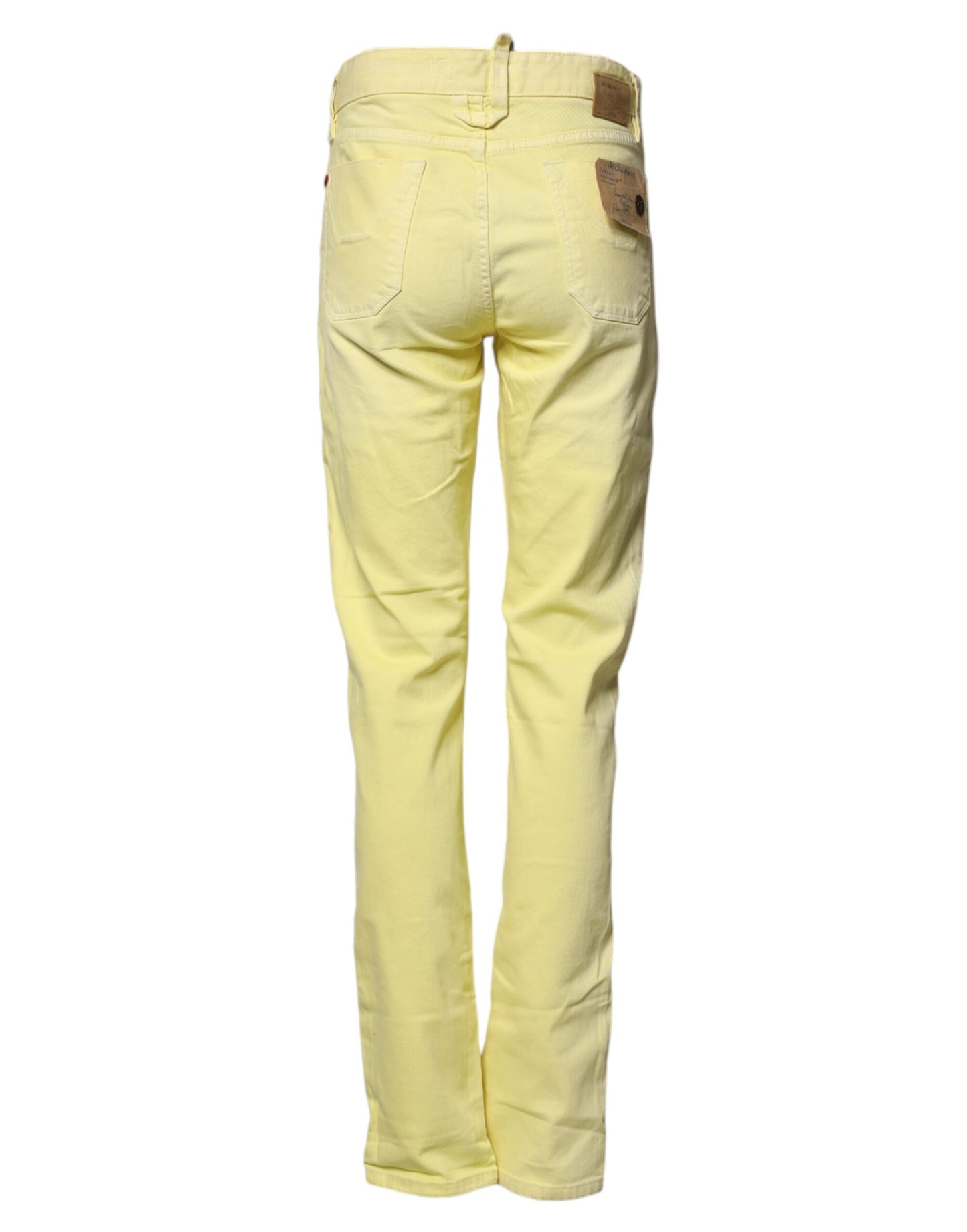 Jean Jeckerson jaune taille mi-haute coupe droite pour homme