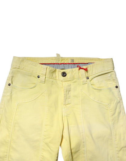Jean Jeckerson jaune taille mi-haute coupe droite pour homme