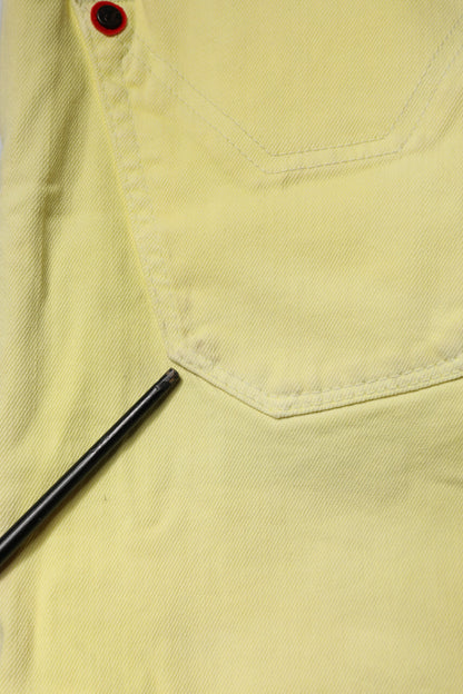 Jean Jeckerson jaune taille mi-haute coupe droite pour homme