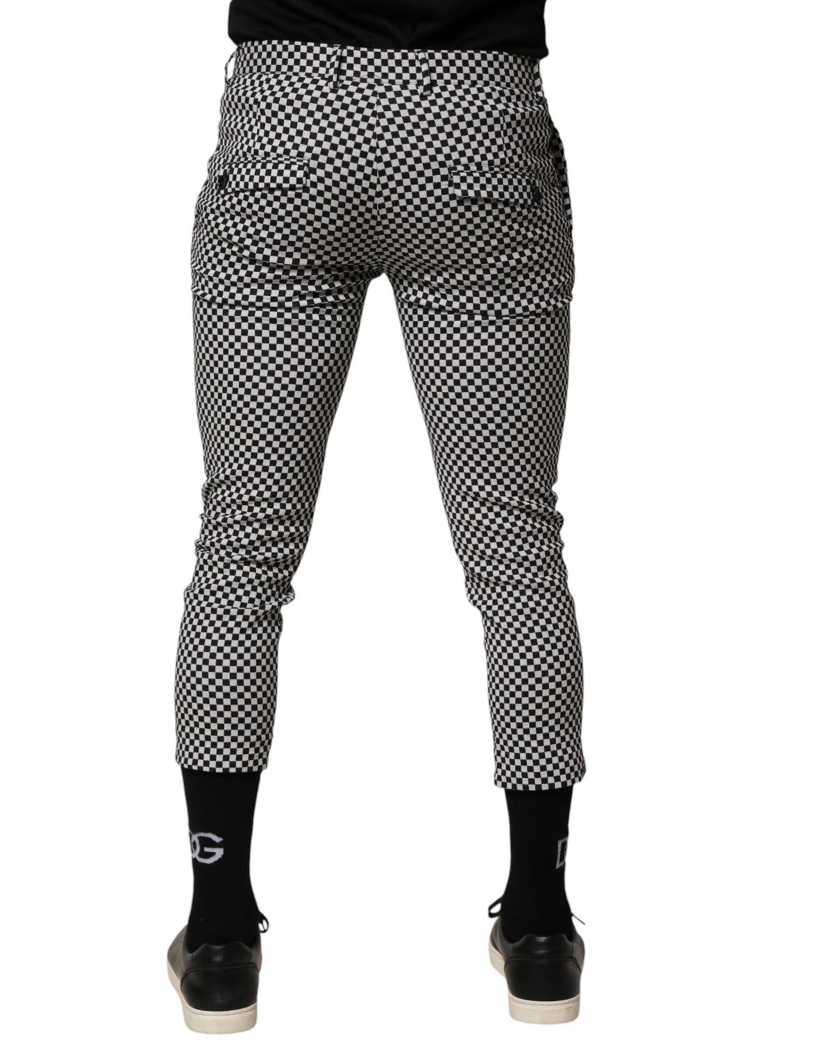Pantalon Cropped Noir et Blanc à Carreaux pour Homme - Daniele Alessandrini