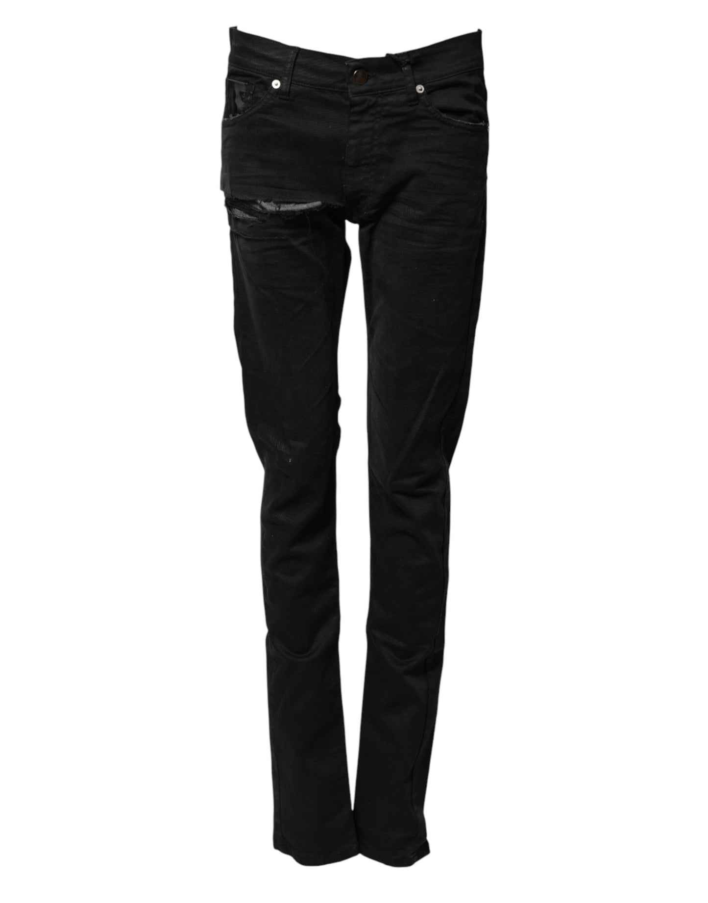 Pantalon skinny en denim noir déchiré pour homme Karl Lagerfeld