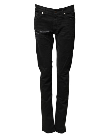 Pantalon skinny en denim noir déchiré pour homme Karl Lagerfeld