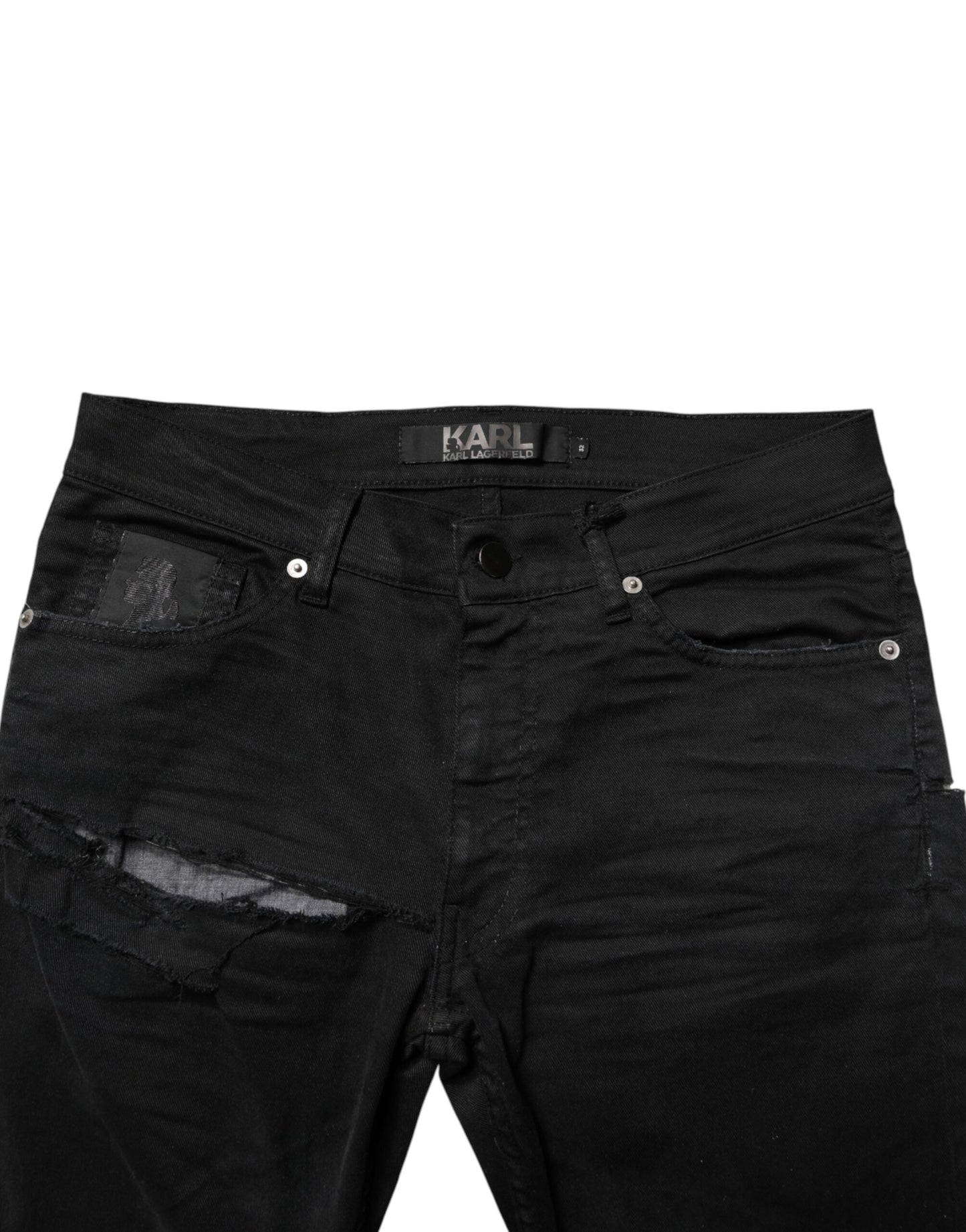 Pantalon skinny en denim noir déchiré pour homme Karl Lagerfeld