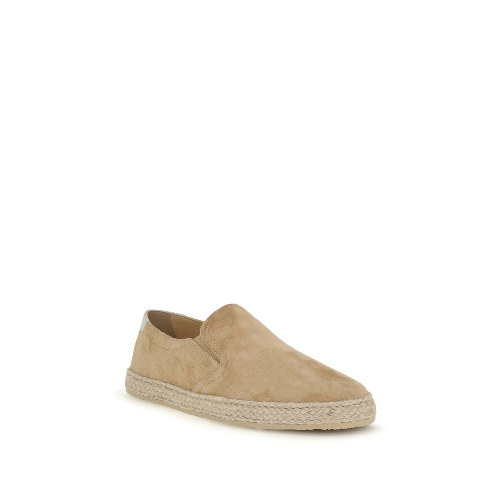 Brunello Cucinelli Beige Calf Leather Espadrilles
