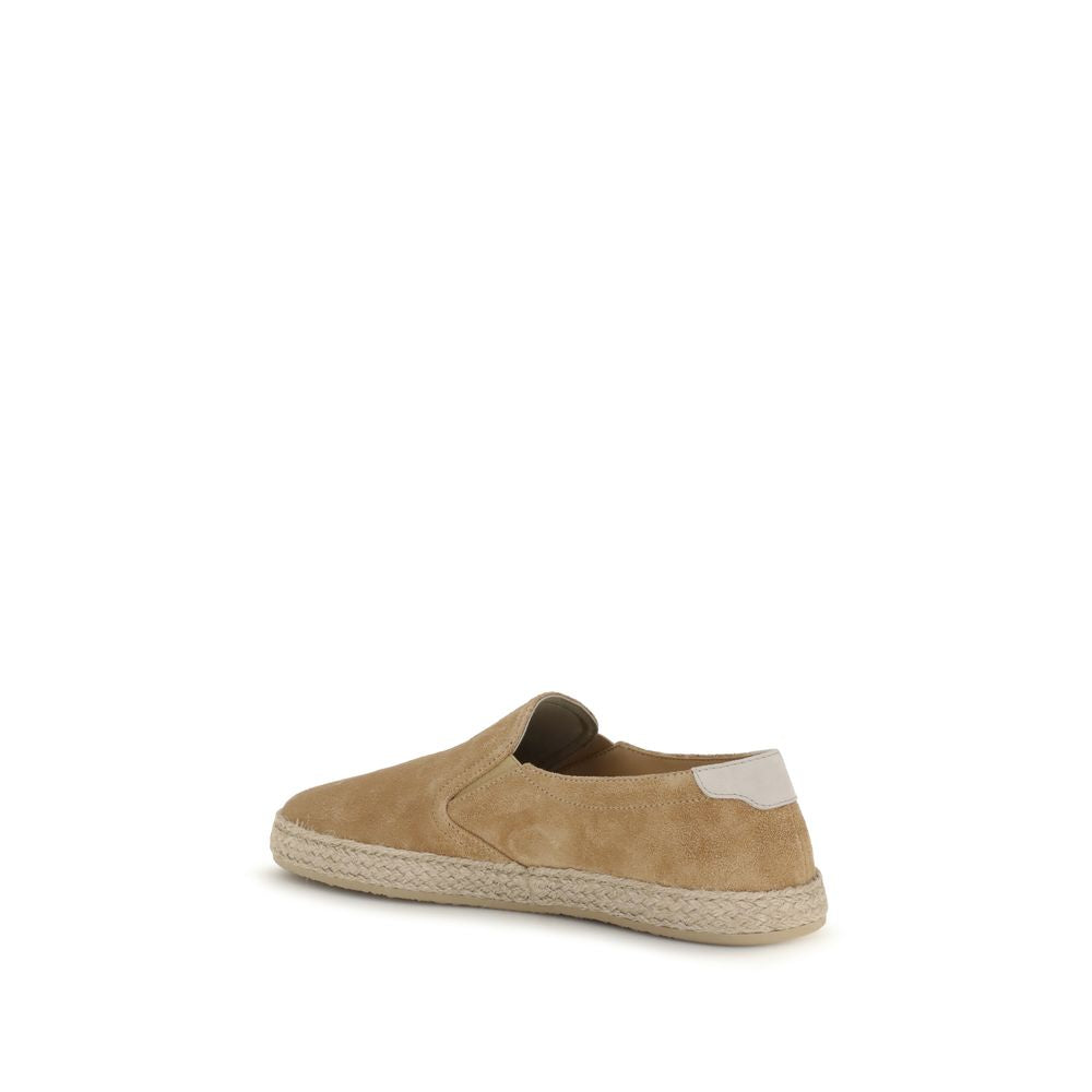 Brunello Cucinelli Beige Calf Leather Espadrilles