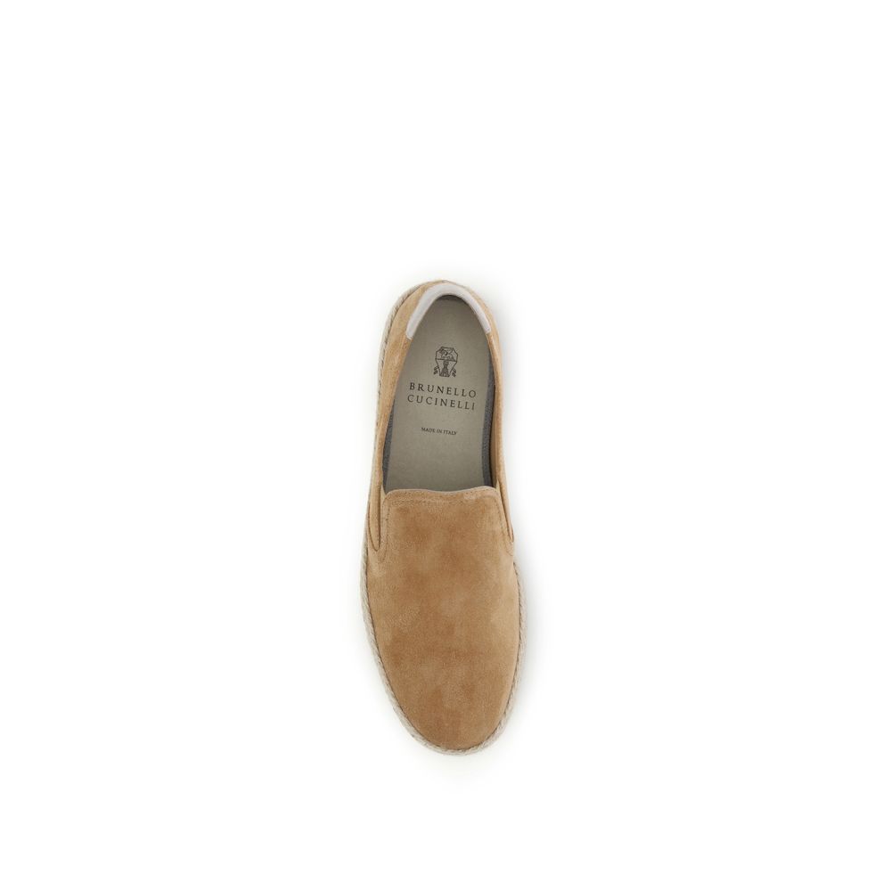 Brunello Cucinelli Beige Calf Leather Espadrilles