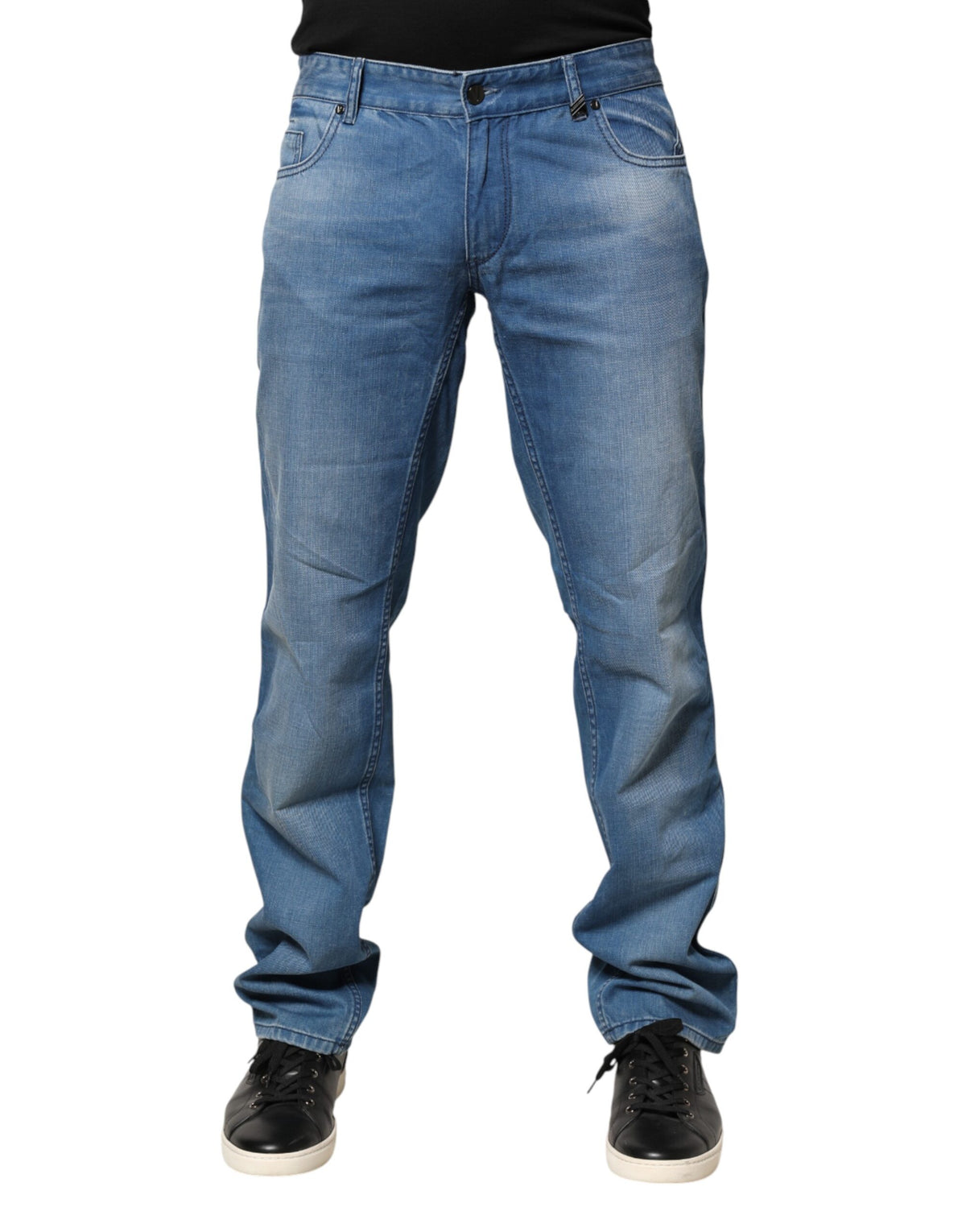 Verri Jeans Denim Skinny Fit Homme Bleu Délavé en Coton