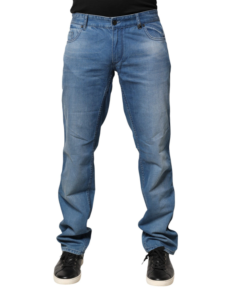 Verri Jeans Denim Skinny Fit Homme Bleu Délavé en Coton