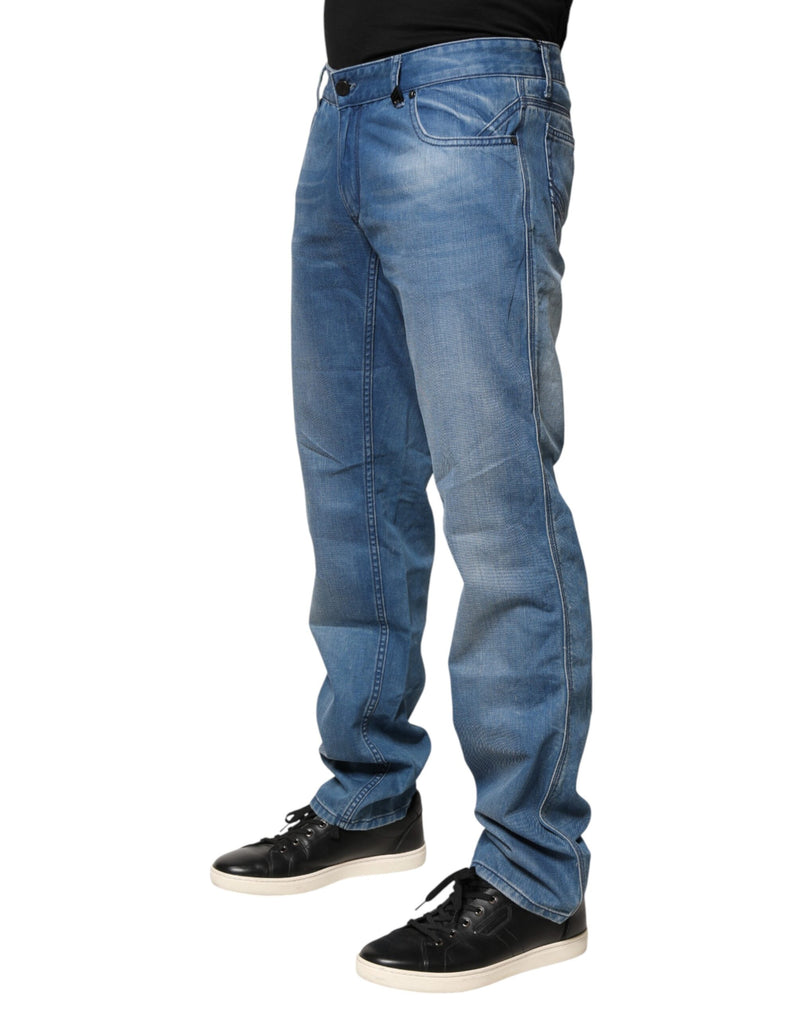 Verri Jeans Denim Skinny Fit Homme Bleu Délavé en Coton
