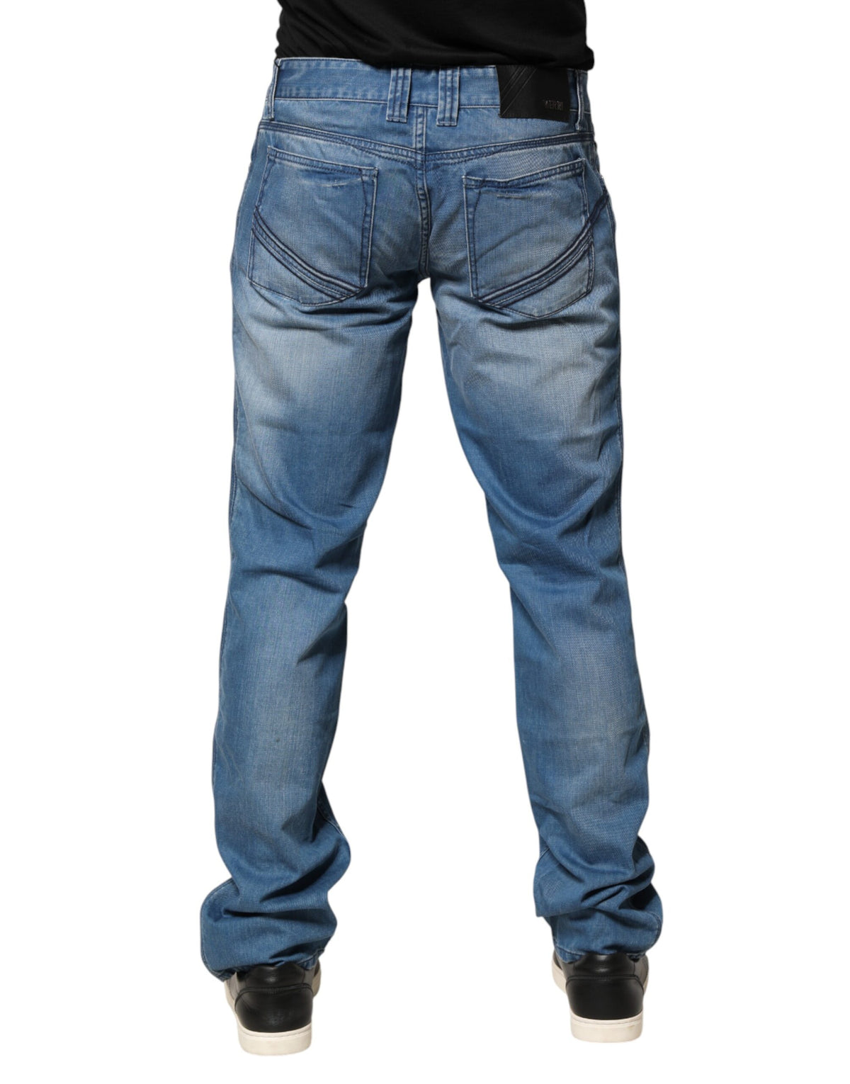 Verri Jeans Denim Skinny Fit Homme Bleu Délavé en Coton