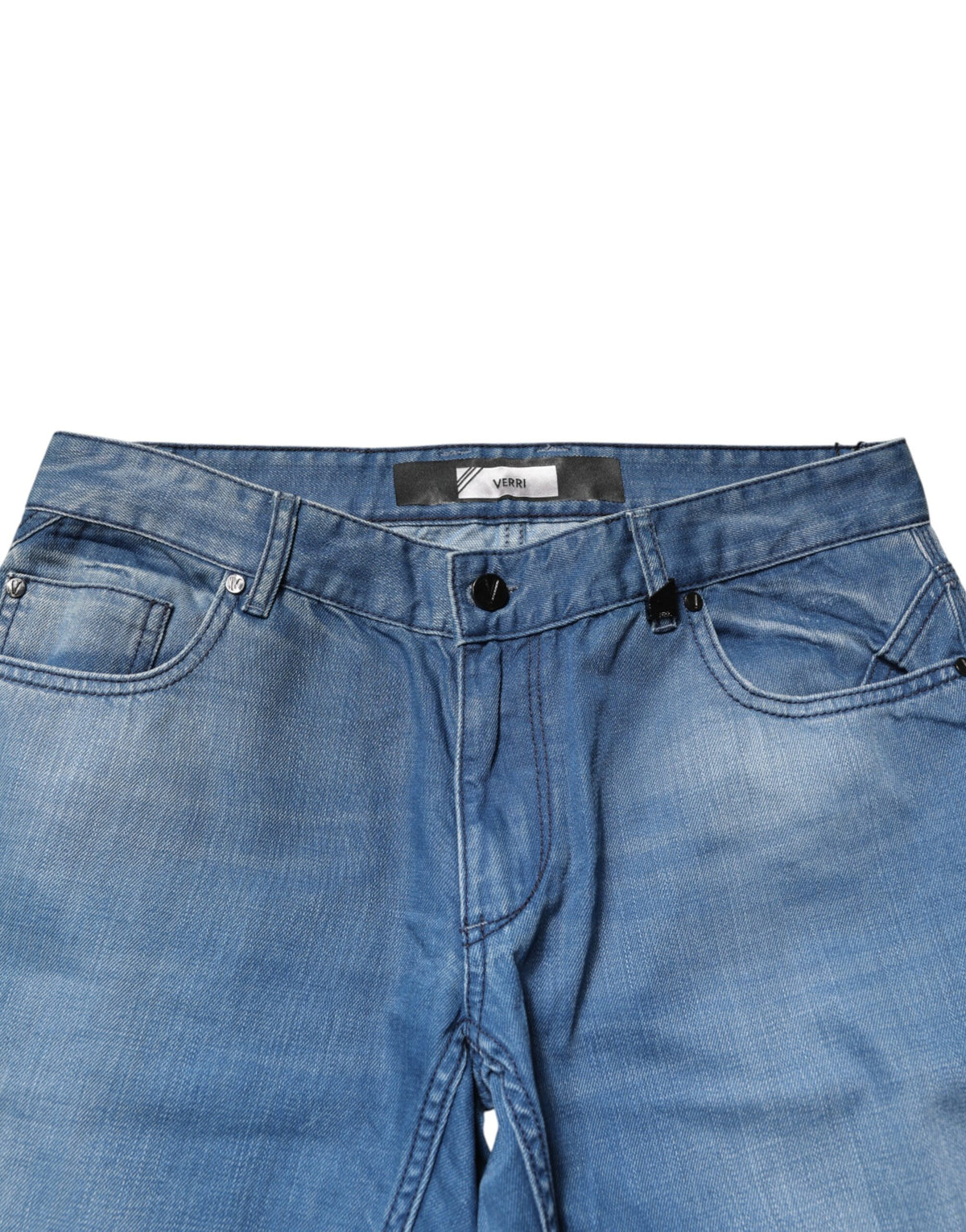 Verri Jeans Denim Skinny Fit Homme Bleu Délavé en Coton