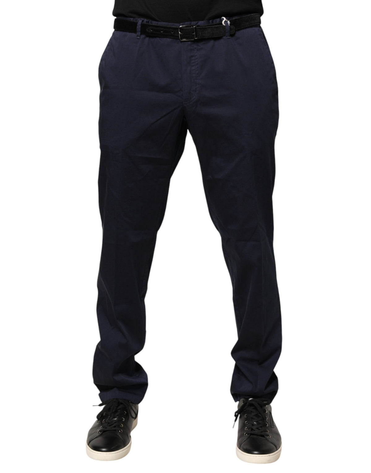 Domenico Tagliente Pantalon Chino Skinny Bleu Marine pour Hommes
