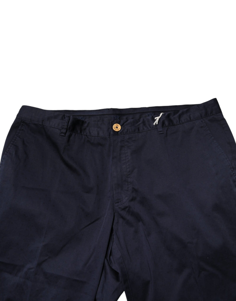 Domenico Tagliente Navy Blue Skinny Chino Mid Waist Men Pants
