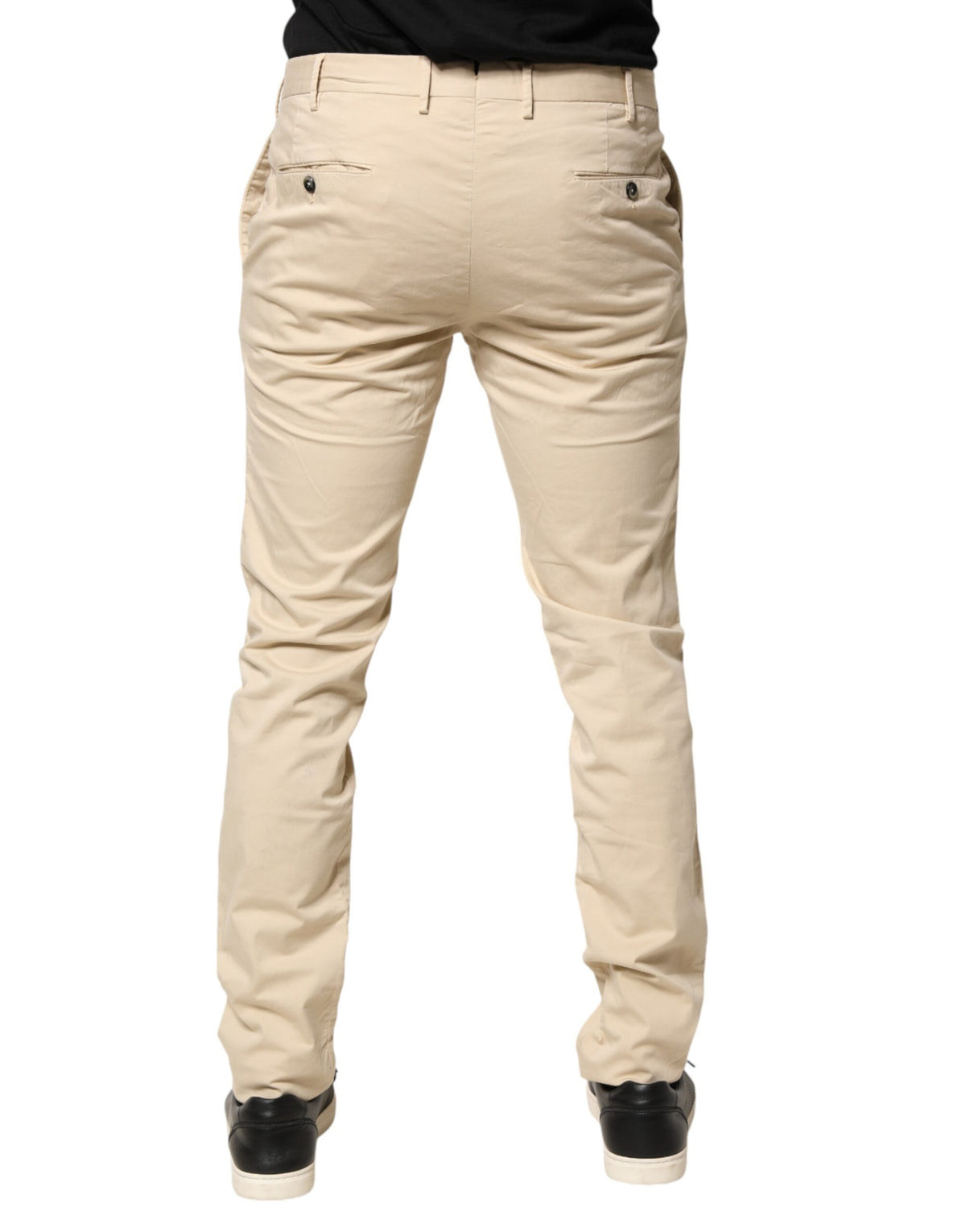 PT01 Pantalon Chino Beige Skinny Fit Taille Mi-Haute pour Homme