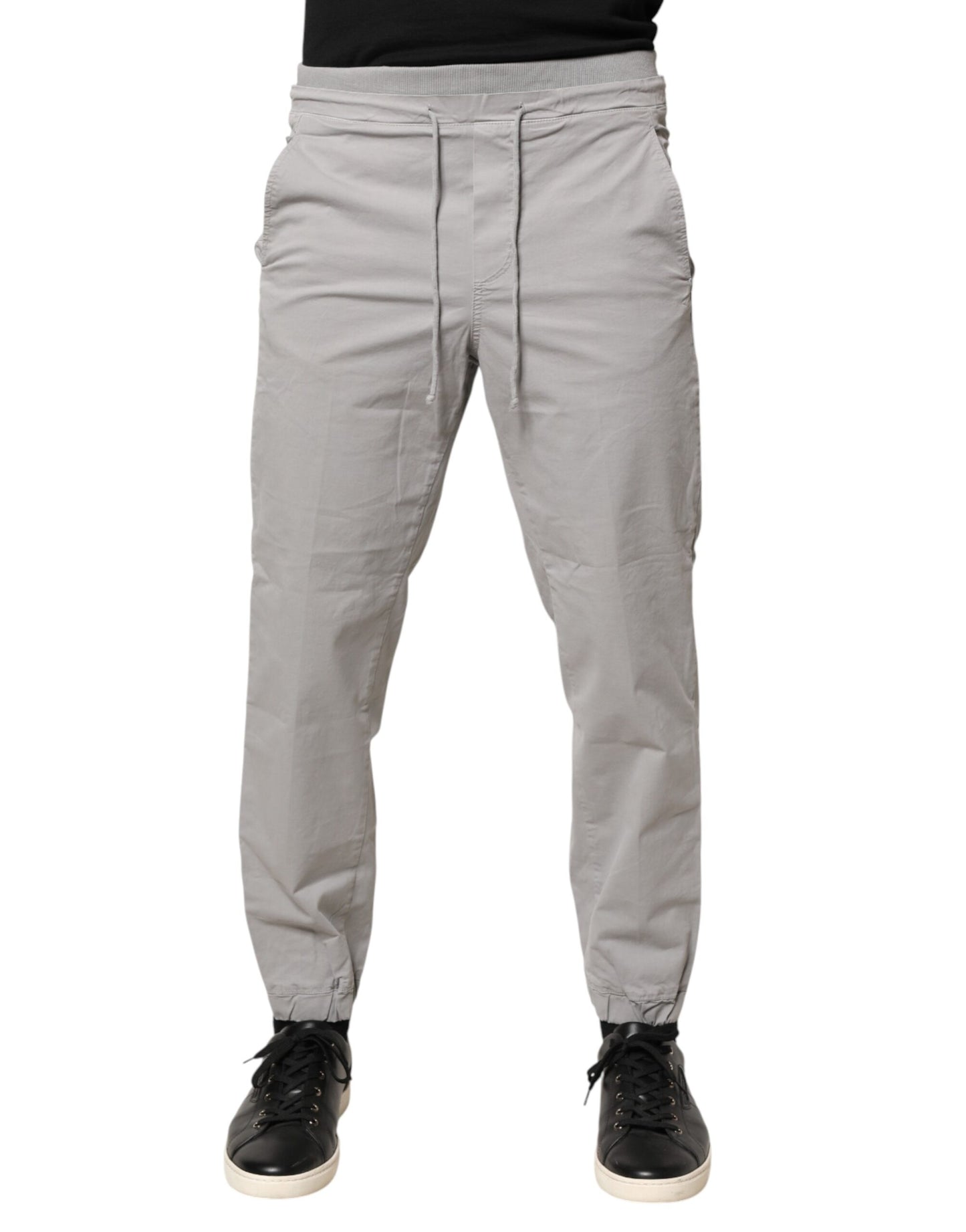 Pantalon de jogging skinny taille mi-haute en coton gris clair Dondup pour homme
