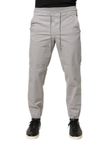 Dondup Light Gray Cotton Mid Waist Skinny Jogger Pants for Men
