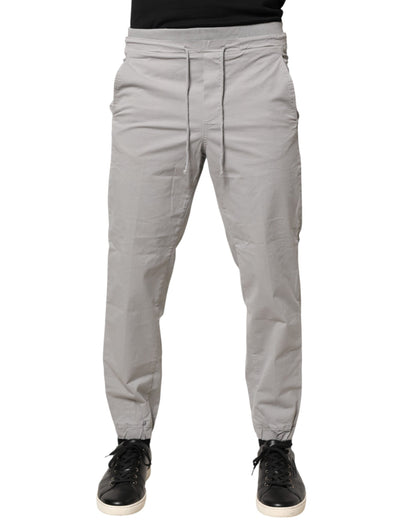 Dondup lichtgrijze katoenen skinny joggingbroek met middelhoge taille voor heren