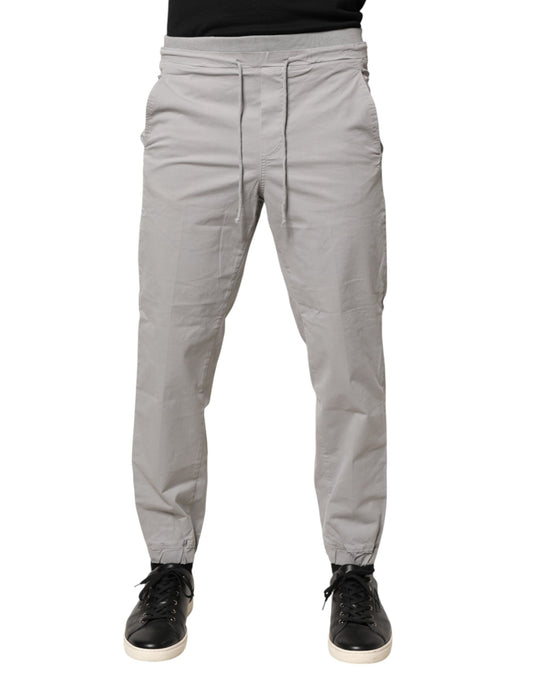 Dondup lichtgrijze katoenen skinny joggingbroek met middelhoge taille voor heren