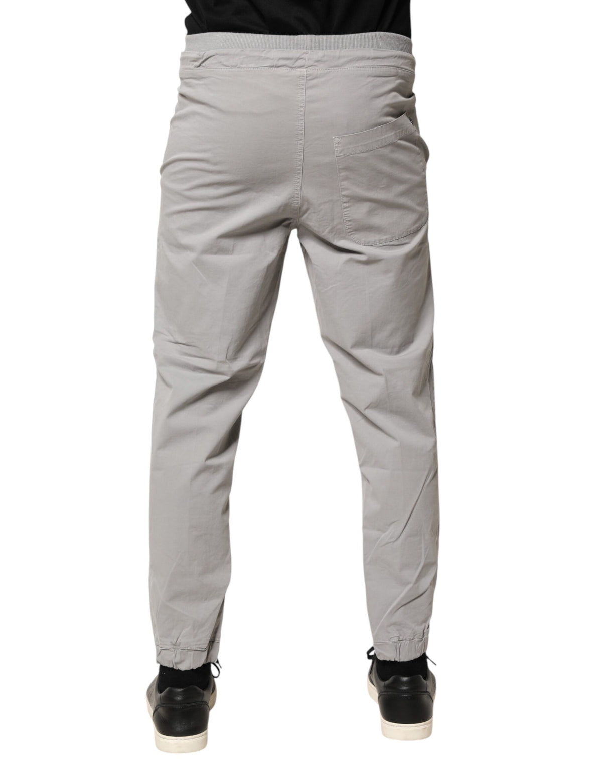 Dondup Light Gray Cotton Mid Waist Skinny Jogger Pants for Men