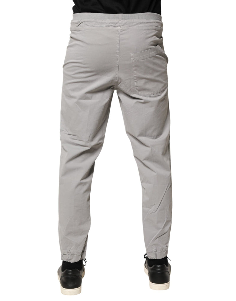 Dondup Light Gray Cotton Mid Waist Skinny Jogger Pants for Men