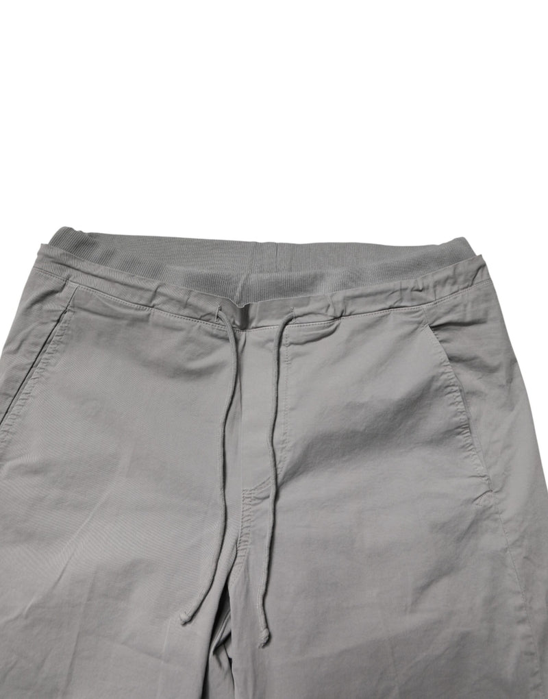 Dondup Light Gray Cotton Mid Waist Skinny Jogger Pants for Men