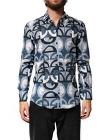 Chemise décontractée à manches longues Dolce &amp; Gabbana bleue MARTINI avec logo