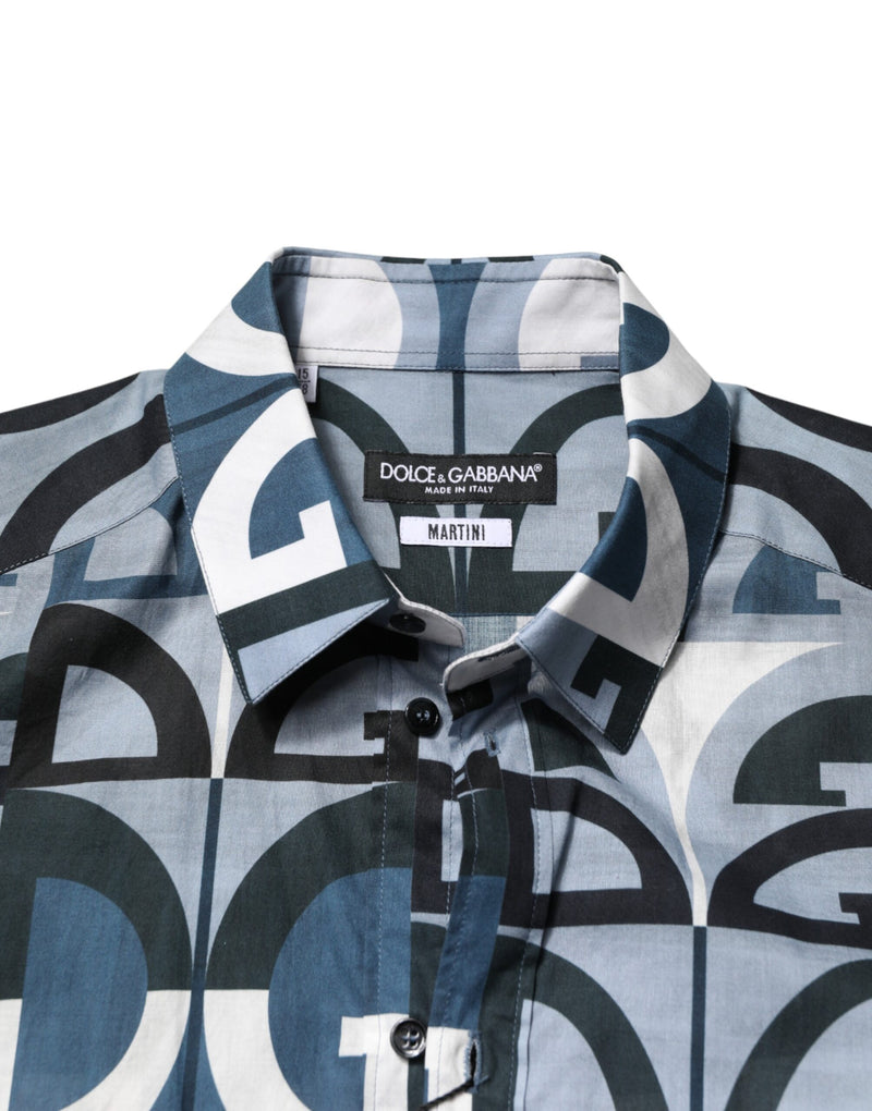 Chemise décontractée à manches longues Dolce &amp; Gabbana bleue MARTINI avec logo
