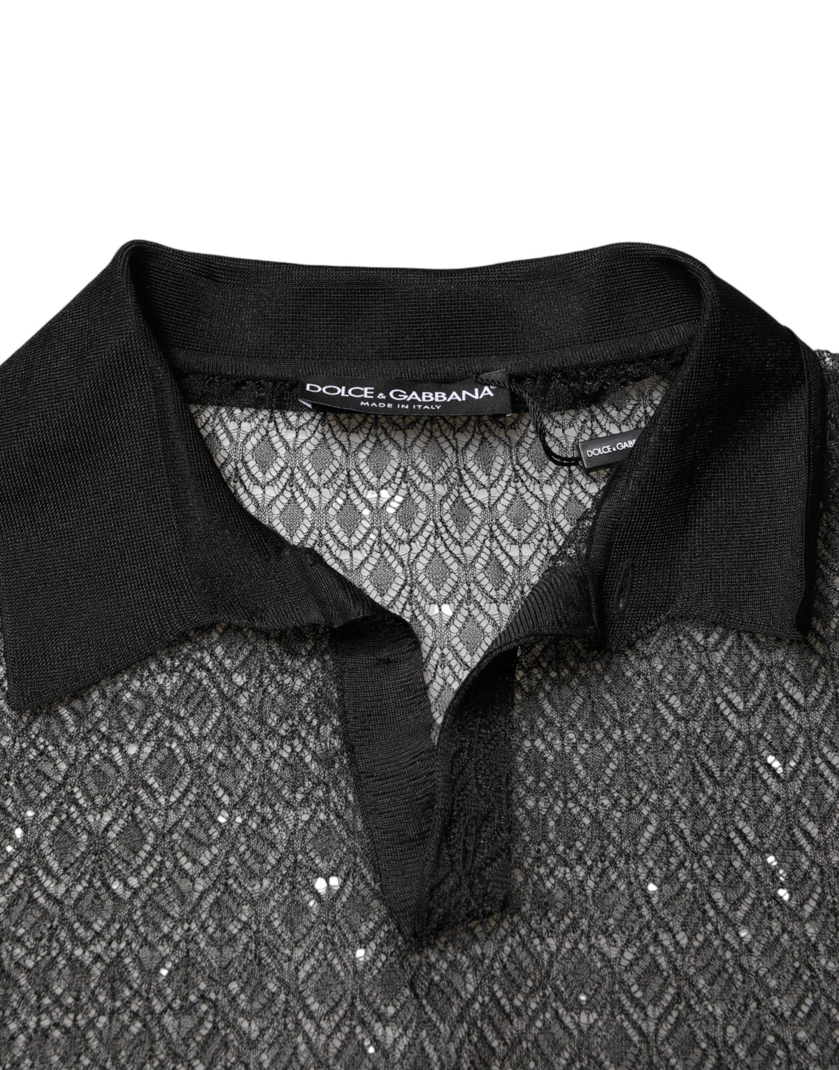 Polo décontracté Dolce &amp; Gabbana noir transparent à manches courtes