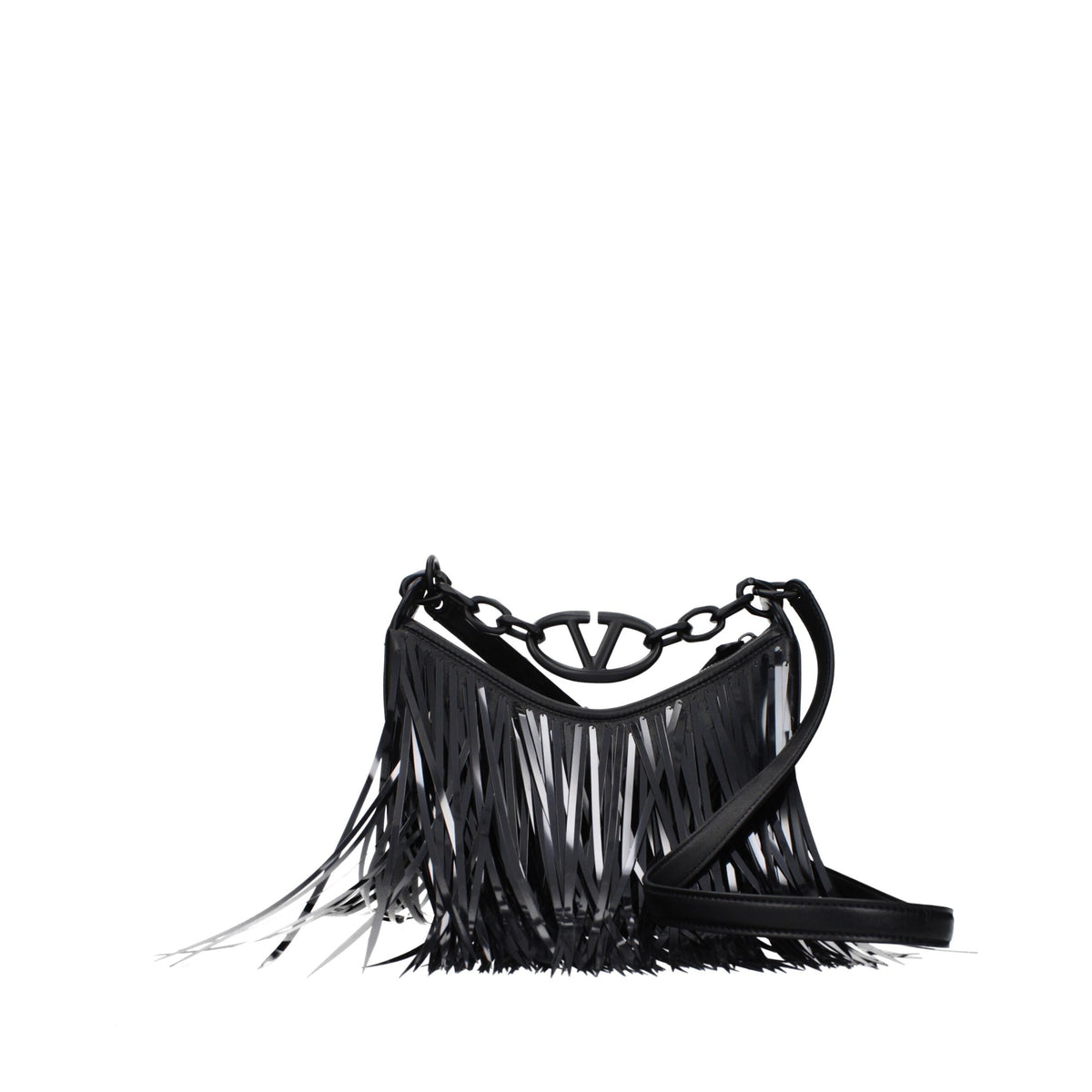 Valentino Garavani Black Leather Handbag with Vintage Effect