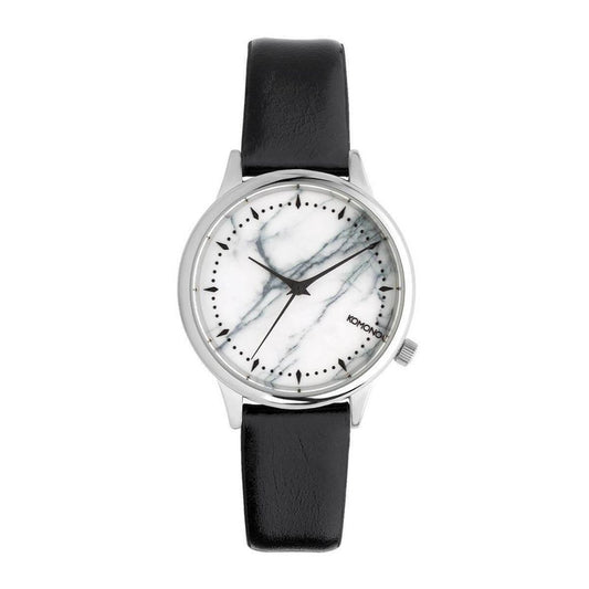Montre habillée en cuir noir Komono