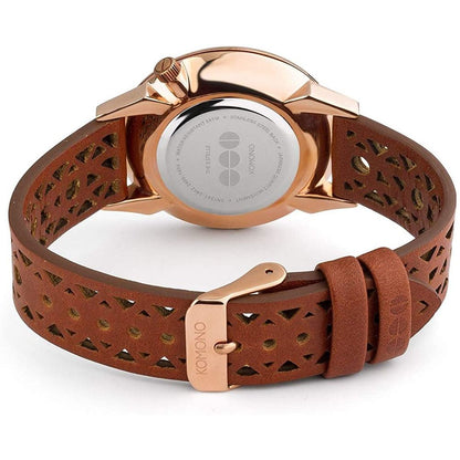 Komono Bruin Leren Dress Horloge