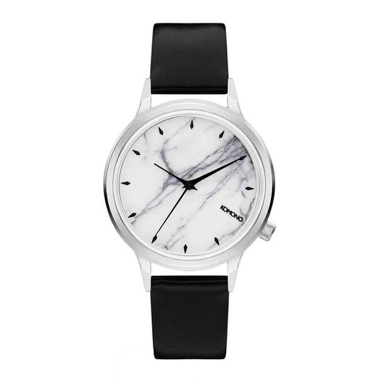 Montre habillée en cuir noir Komono