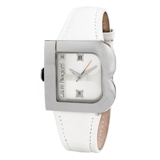 Montre de Soirée en Cuir Blanc Laura Biagiotti