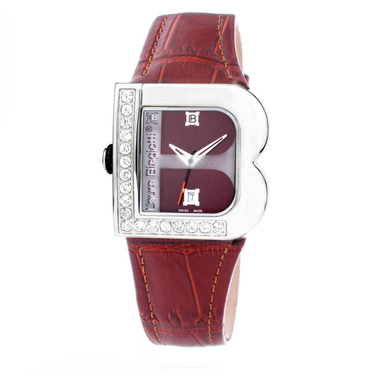 Montre de Luxe en Cuir Brun Laura Biagiotti - Élégance Intemporelle
