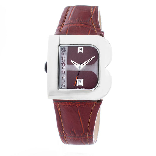 Montre de Luxe en Cuir Marron Laura Biagiotti