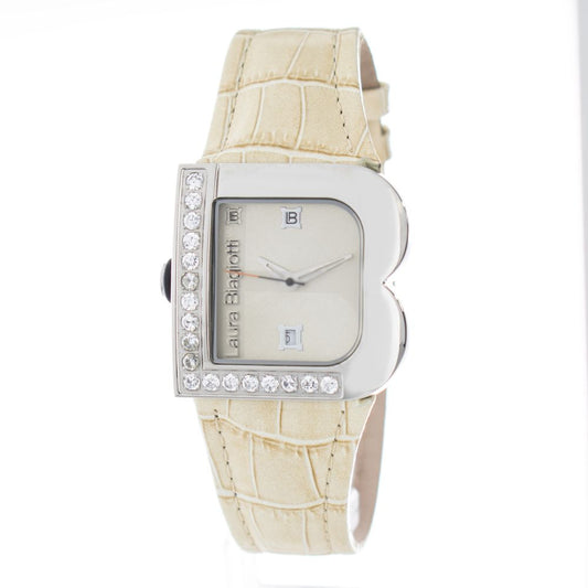Montre de Luxe en Acier Inoxydable Beige Laura Biagiotti