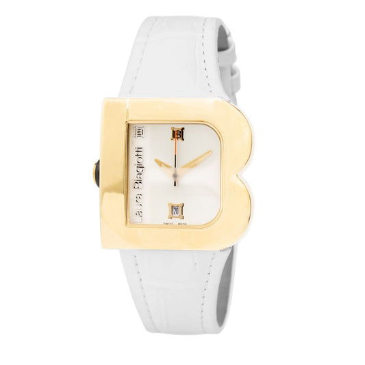 Laura Biagiotti White Leather Dress Watch for Women