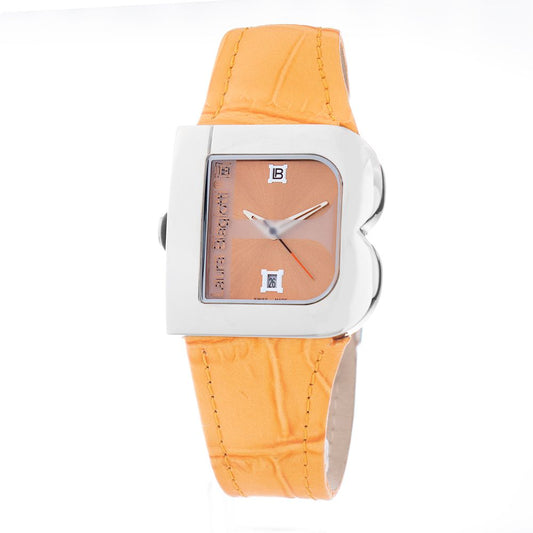Laura Biagiotti Orange Leather Dress Watch - Elegant Timepiece