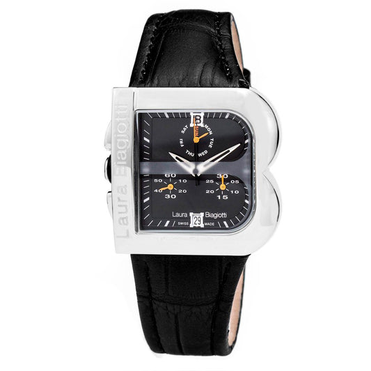 Laura Biagiotti Black Leather Dress Watch - Elegant Women's Timepiece