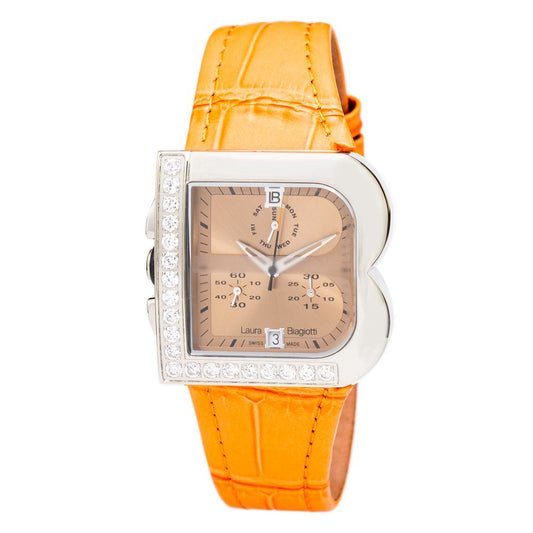 Laura Biagiotti Orange Leather Watch - Stylish and Elegant