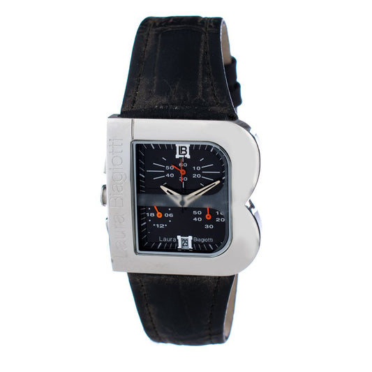 Laura Biagiotti Black Leather Dress Watch - Elegant Timepiece