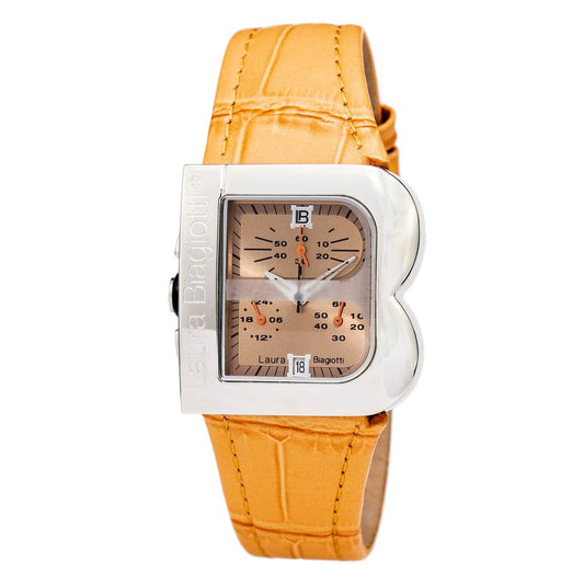 Montre de Luxe en Cuir Orange Laura Biagiotti