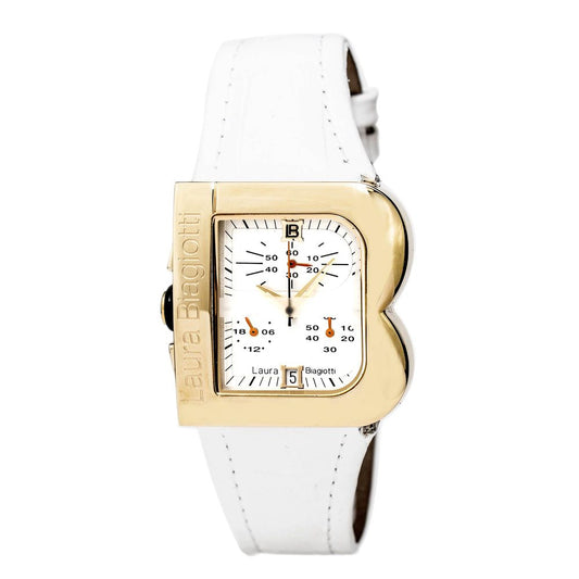 Montre de Luxe Femme en Cuir Blanc Laura Biagiotti
